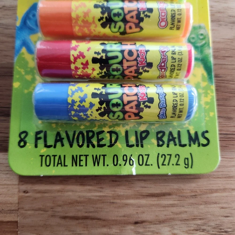 NEW Sour Patch Kids Flavored‎ Lip Balm Set 8 Count
